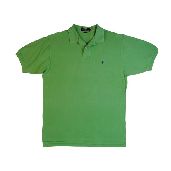 Polo Ralph Lauren Other - Y2K Polo Ralph Lauren Mens Green Cotton Short Sleeve Blue Pony Size L Vintage